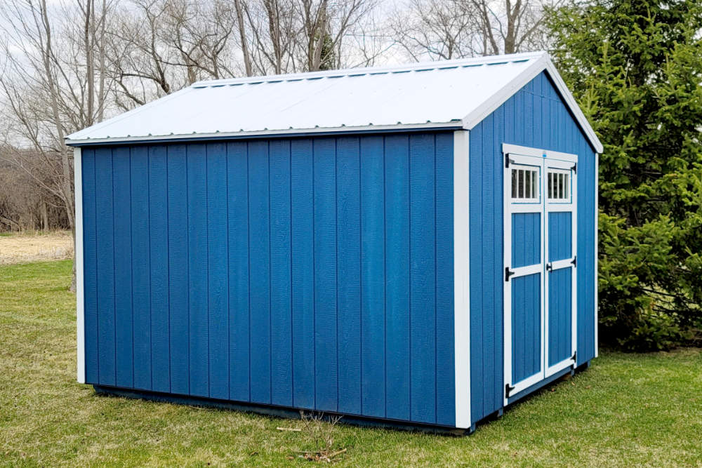 Basic Shed Double Door Blue