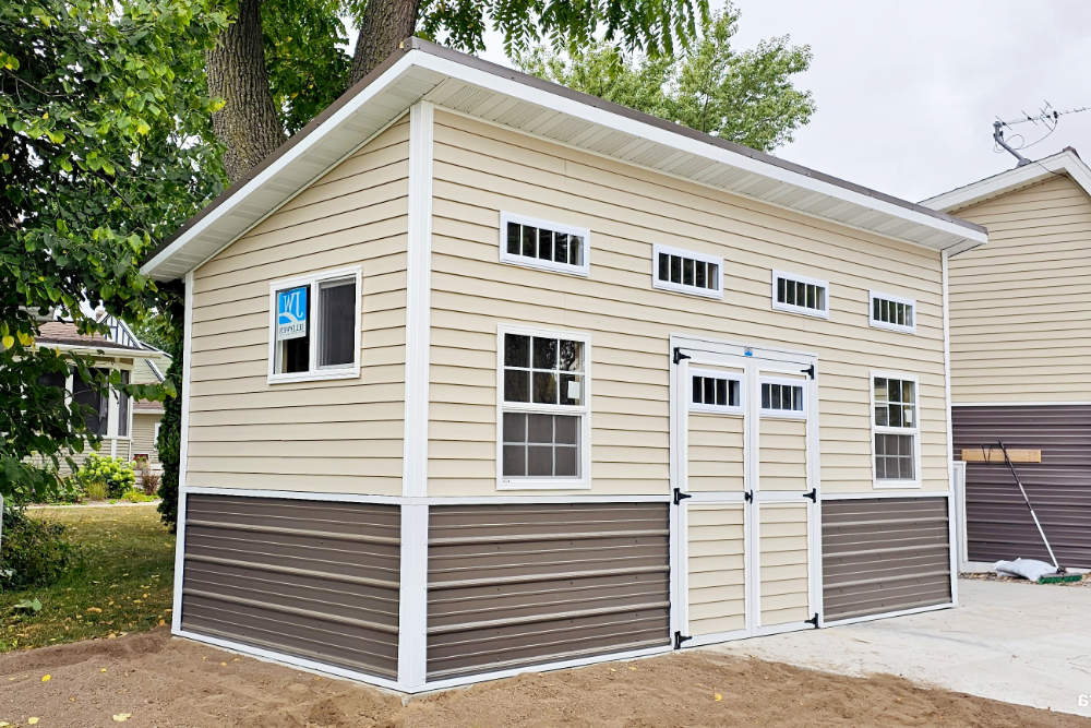 Deluxe Shed Wainscote Monoslope Roof